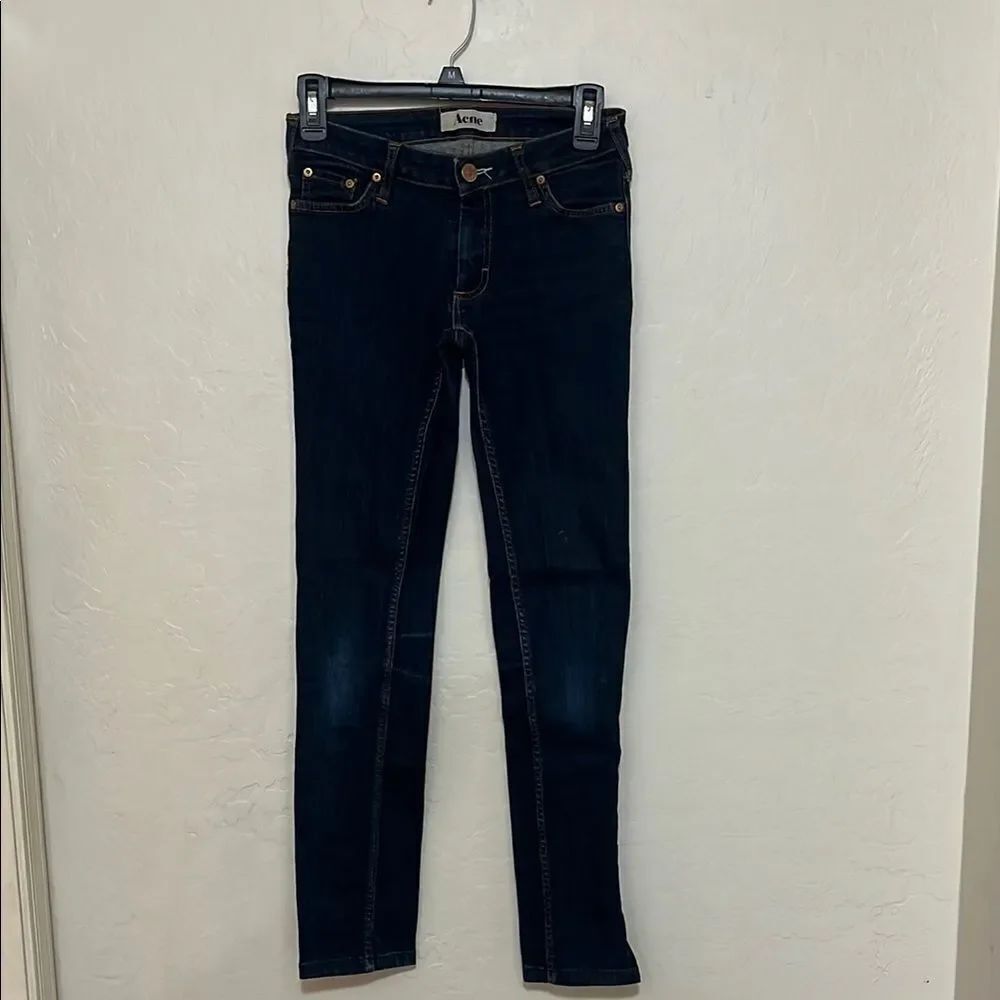 Acne Studios Kek Soft Raw Blue Skinny Distressed Jeans Contemporary